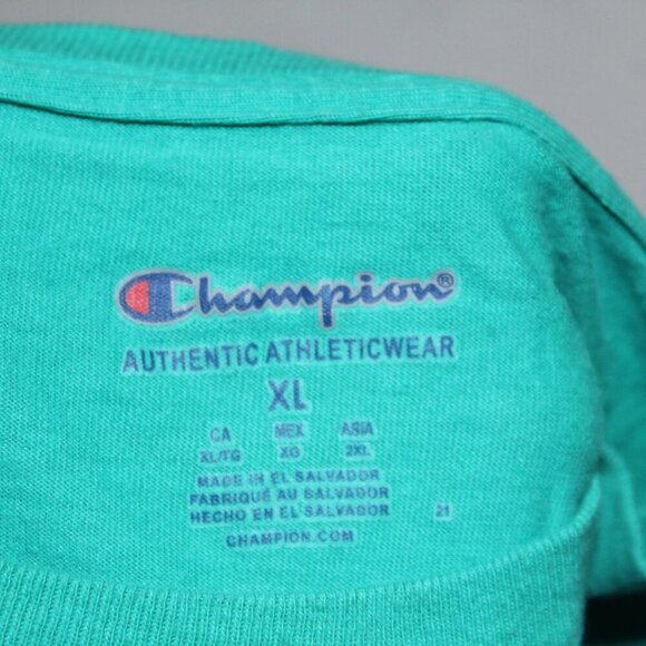 Champion Women Green Tee Shirt Authentic Athleticwear Casual Size XL - Picture 8 of 9